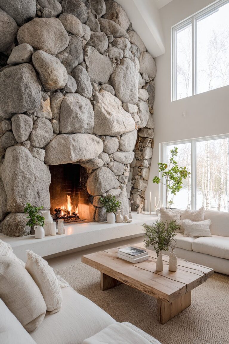 15 Modern & Rustic Living Room Fireplace Ideas for Every Style