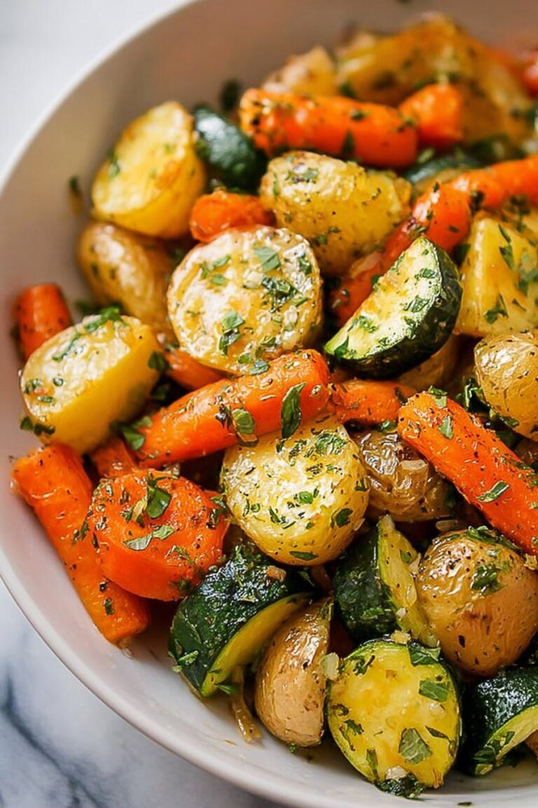 Garlic Herb Roasted Potatoes Carrots and Zucchini