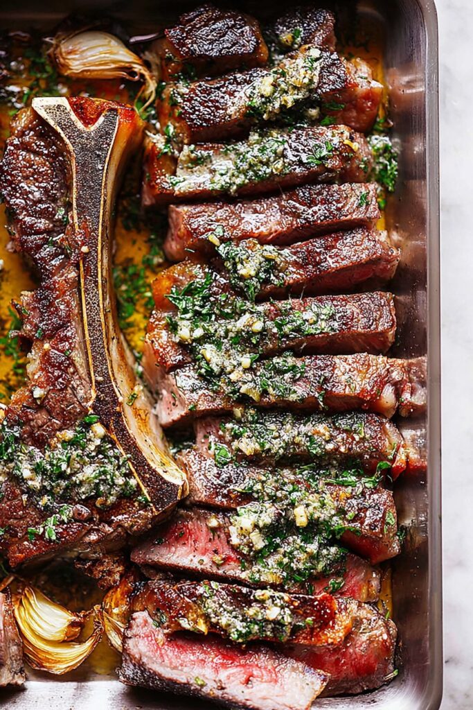 Garlic Herb Butter Steak in Oven