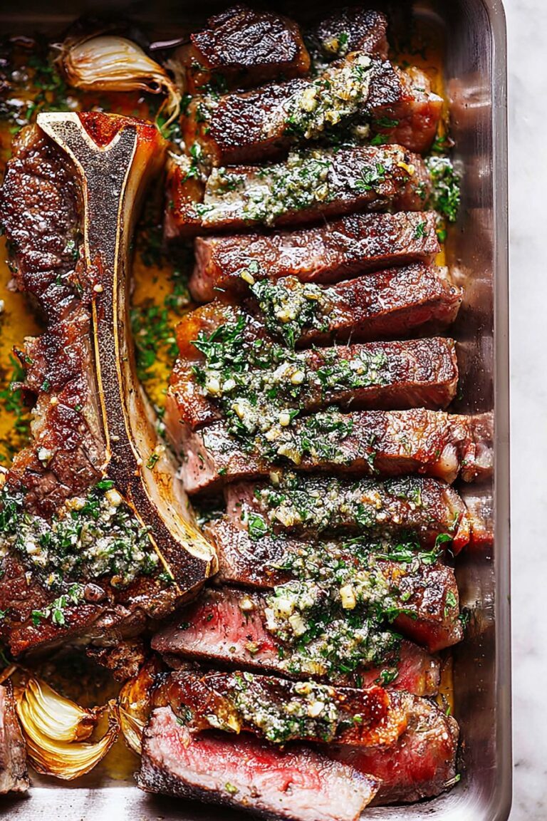 Garlic Herb Butter Steak in Oven