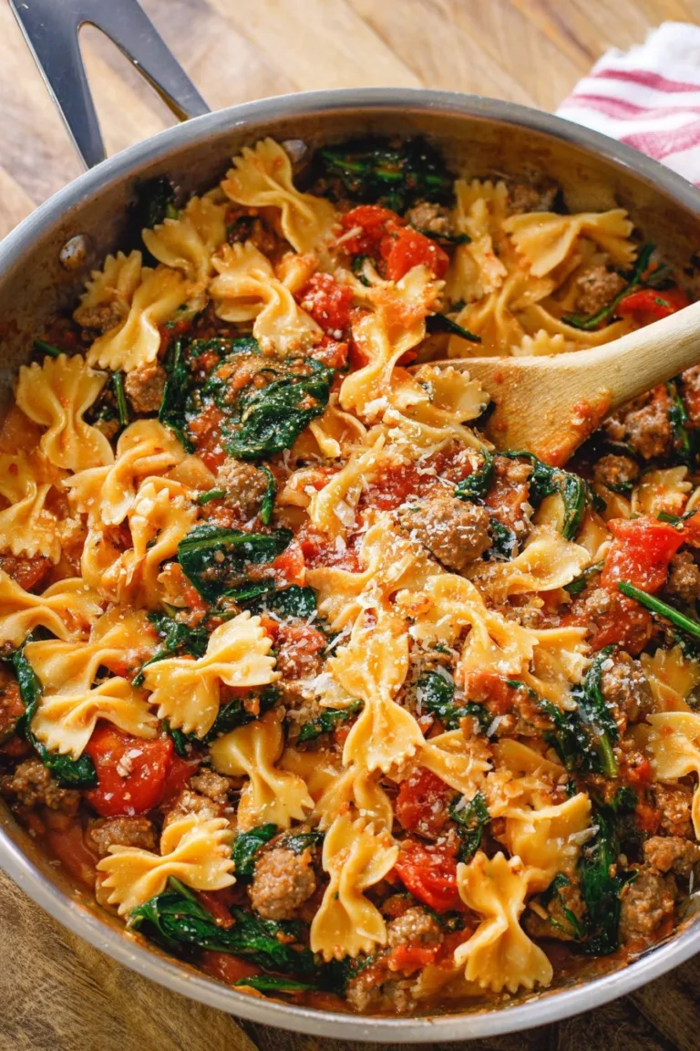 Tomato Spinach Sausage Pasta