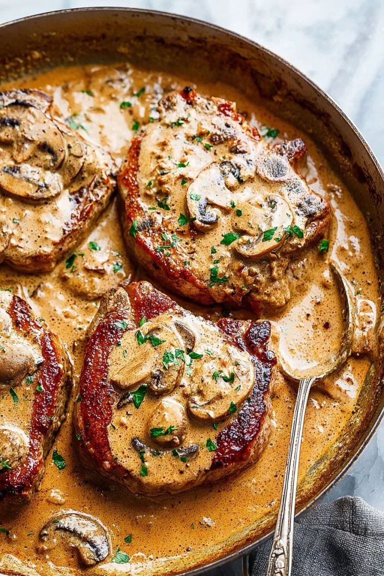 Creamy Mushroom Pork Chops Recipe