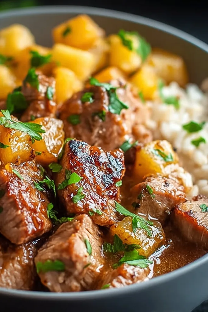 Tender Pineapple Pork in a Slow Cooker