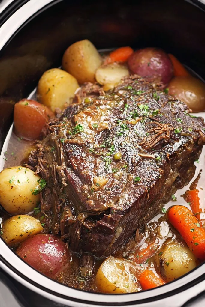 Slow Cooker Beef Roast with Potatoes and Carrots