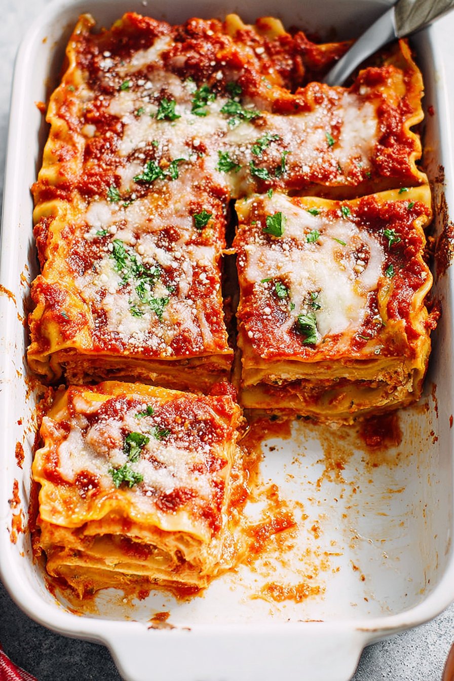 Ricotta Cheese Lasagna with Marinara Sauce