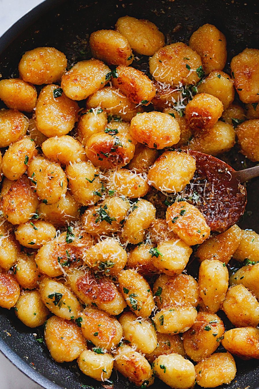 Fried Gnocchi with Garlic & Parmesan