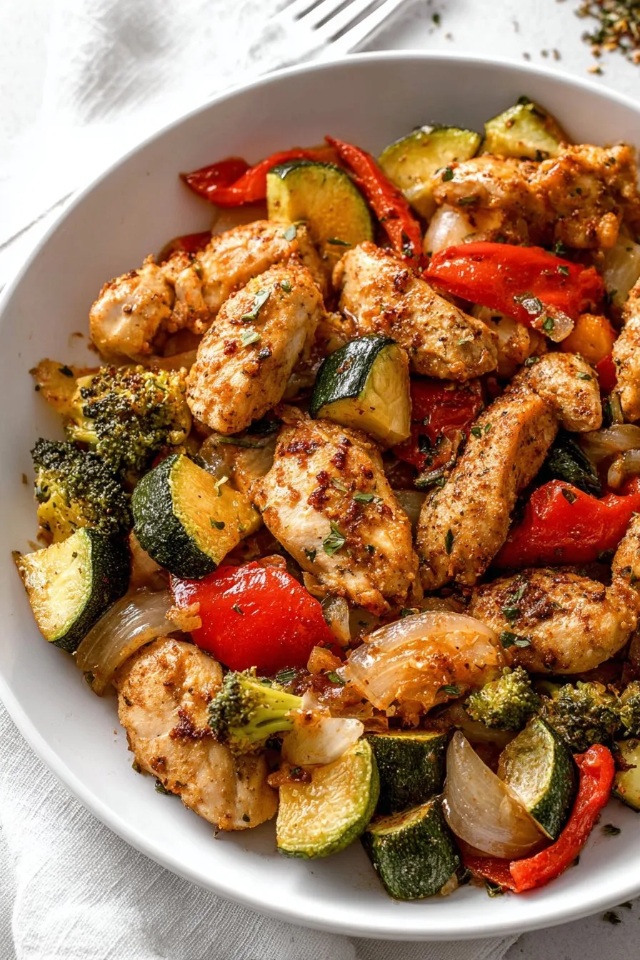 Air Fryer Chicken and Vegetables (in 15 minutes!)