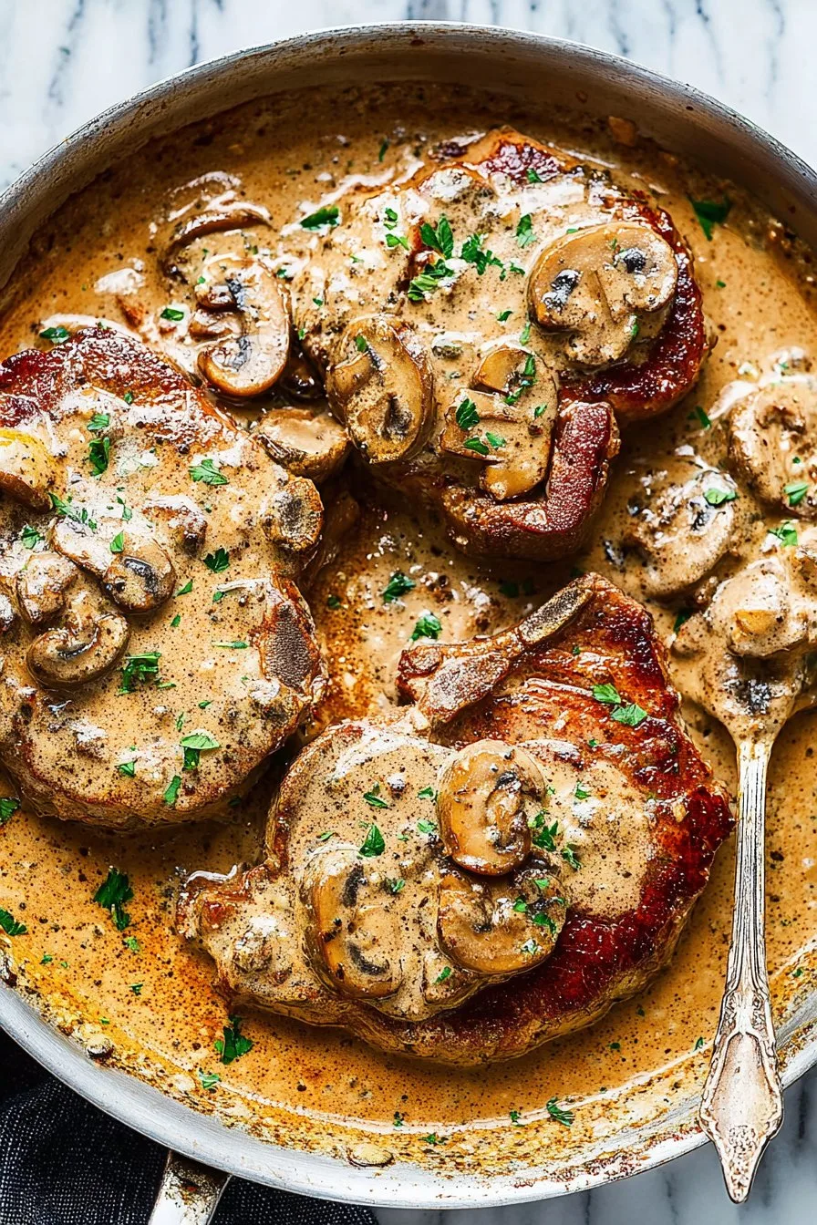 Creamy Mushroom Pork Chops Recipe