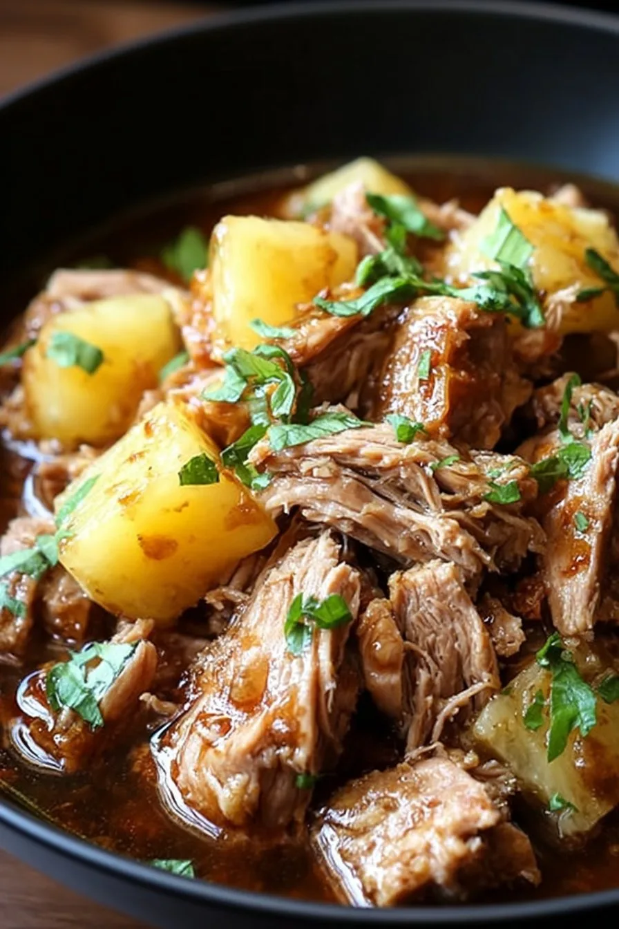 Tender Pineapple Pork in a Slow Cooker