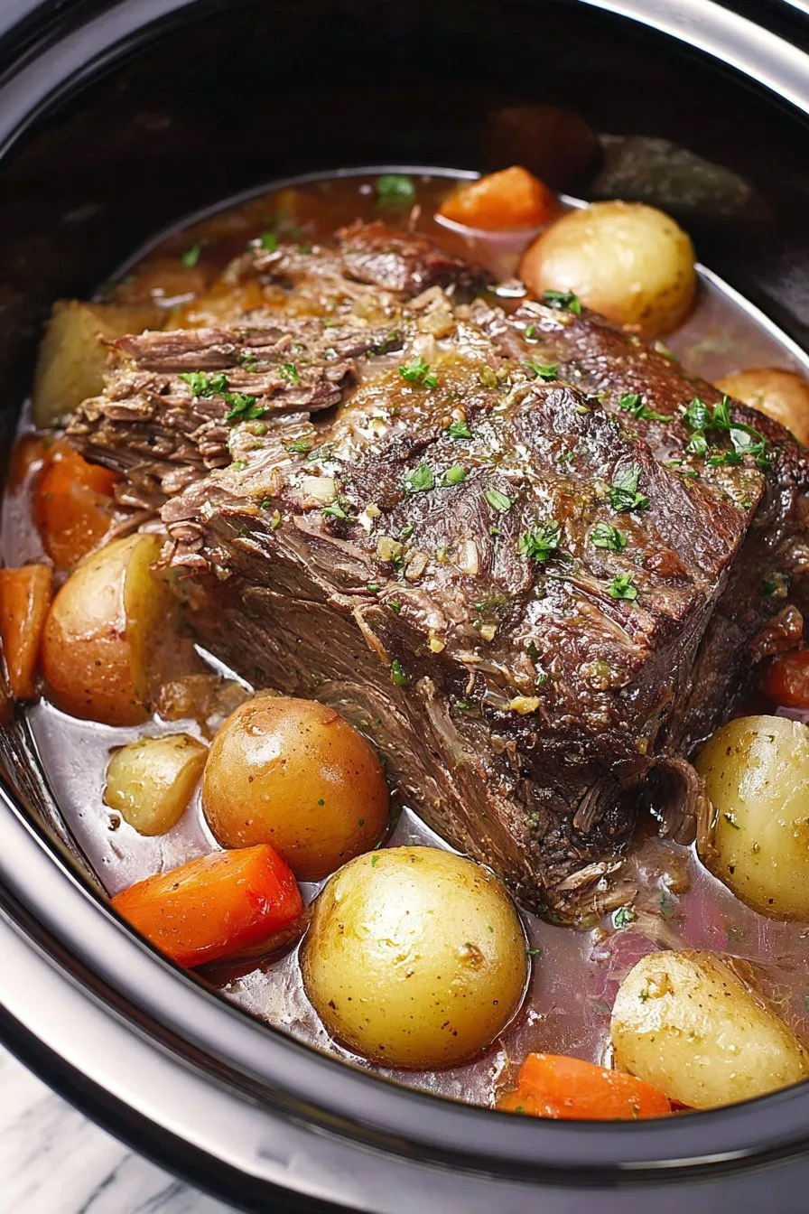 Slow Cooker Beef Roast with Potatoes and Carrots