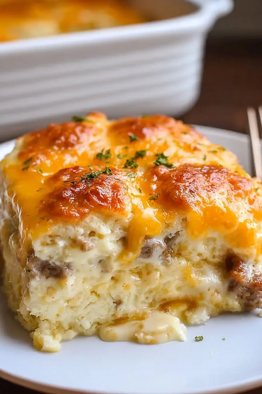 Biscuits and Gravy Breakfast Casserole