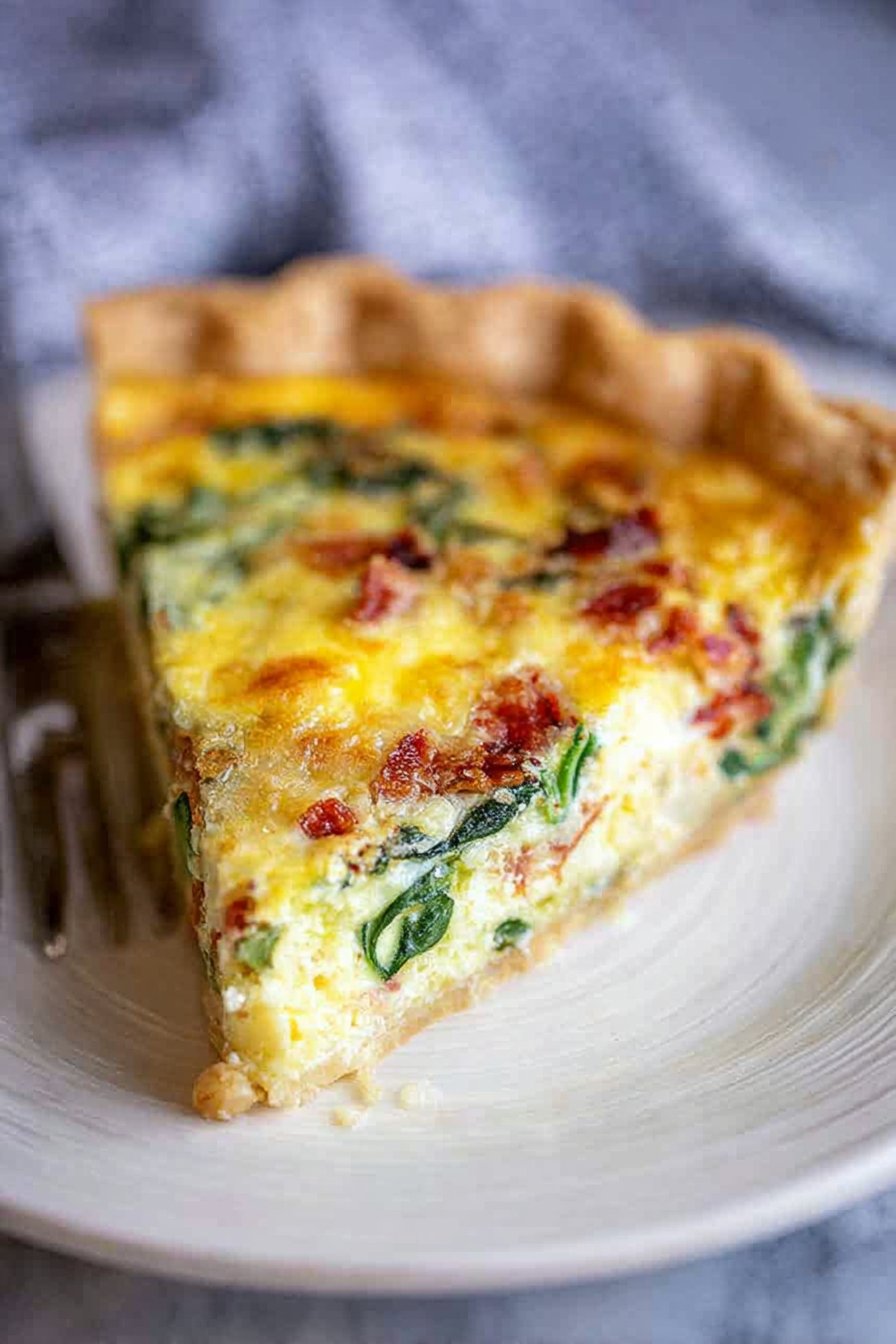 Spinach and Bacon Quiche