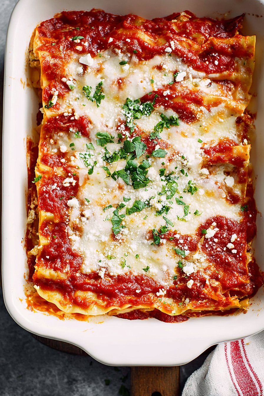 Ricotta Cheese Lasagna with Marinara Sauce