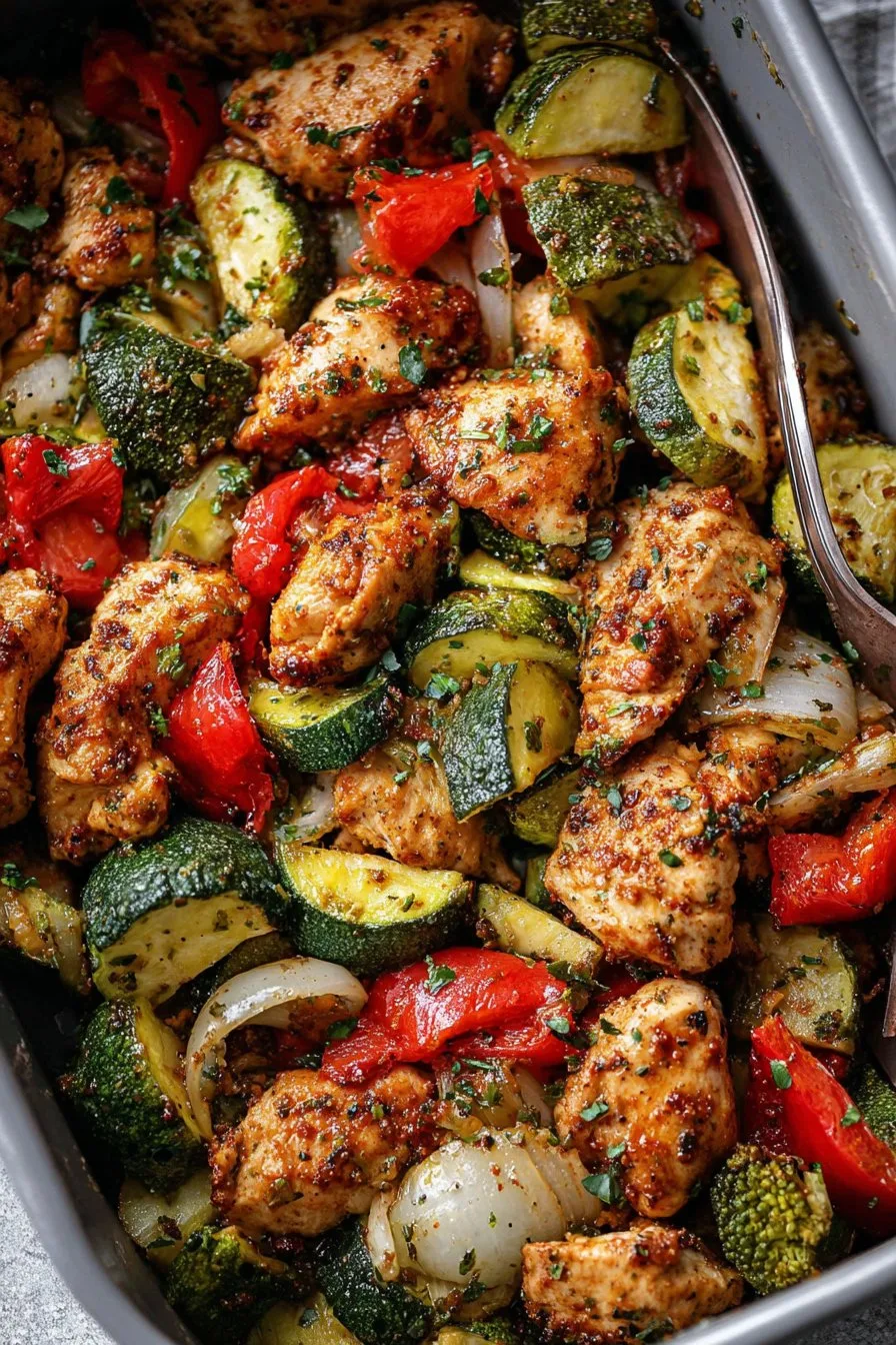 Air Fryer Chicken and Vegetables (in 15 minutes!)