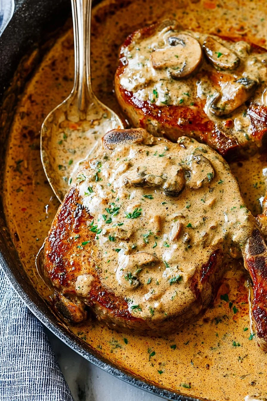 Creamy Mushroom Pork Chops Recipe
