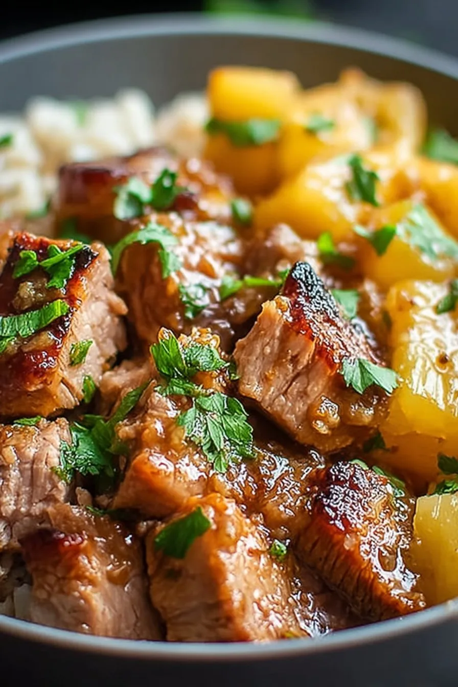 Tender Pineapple Pork in a Slow Cooker