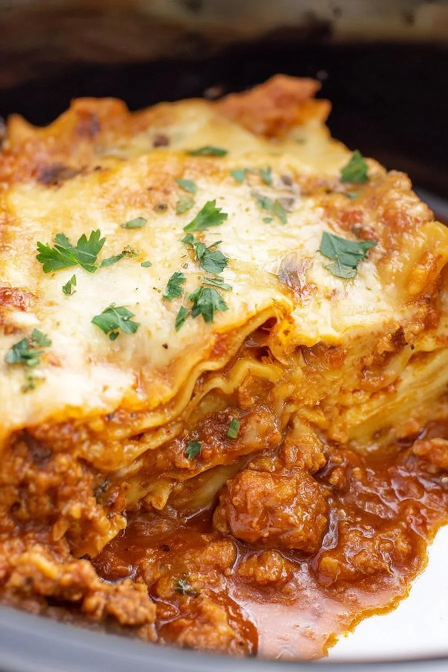 Easy Slow Cooker Lasagna