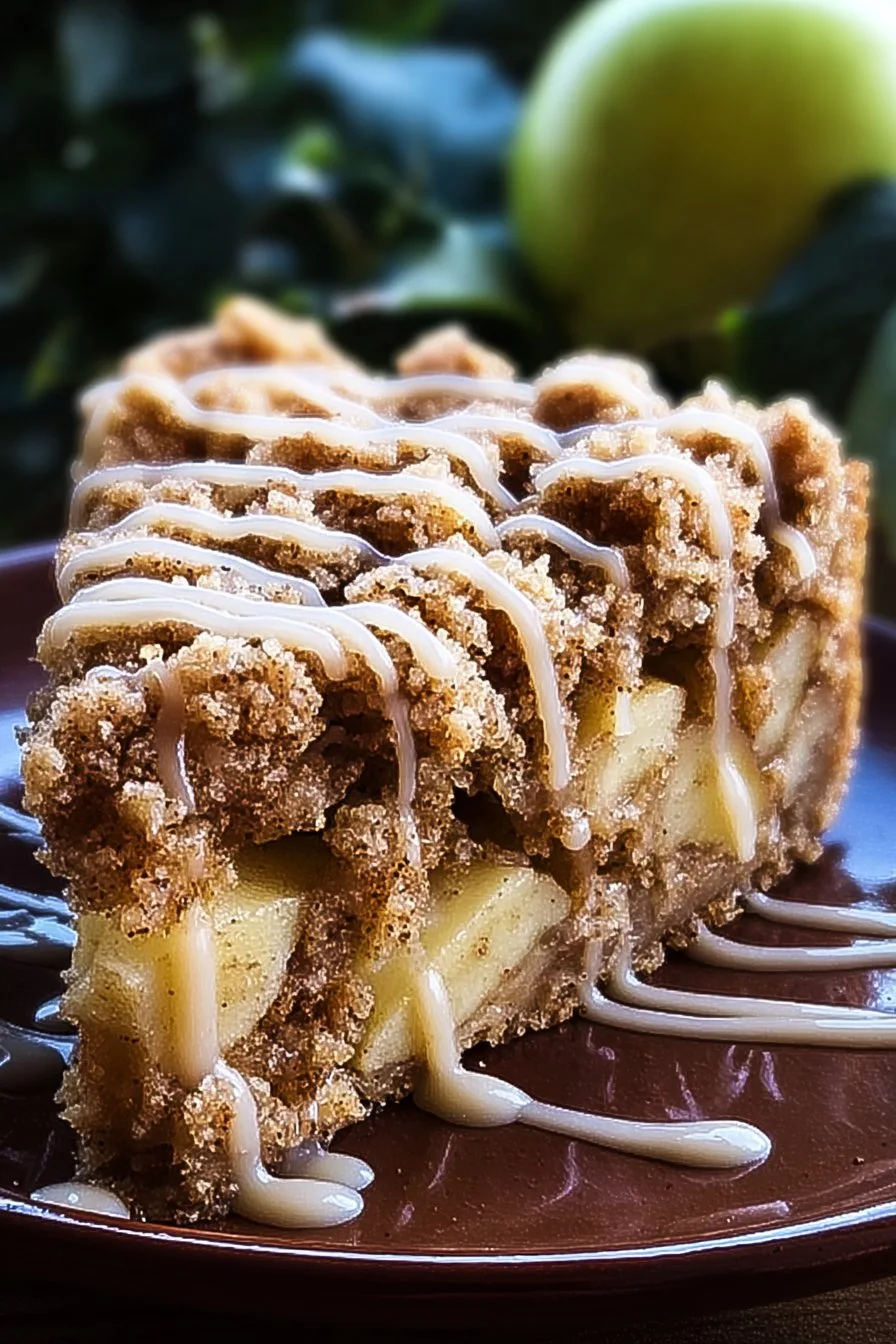 Apple Crumb Cake with Cinnamon Apple Drizzle