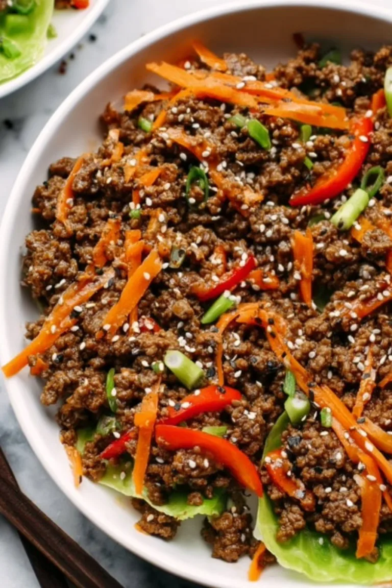 Asian-Style Ground Beef Lettuce Wraps