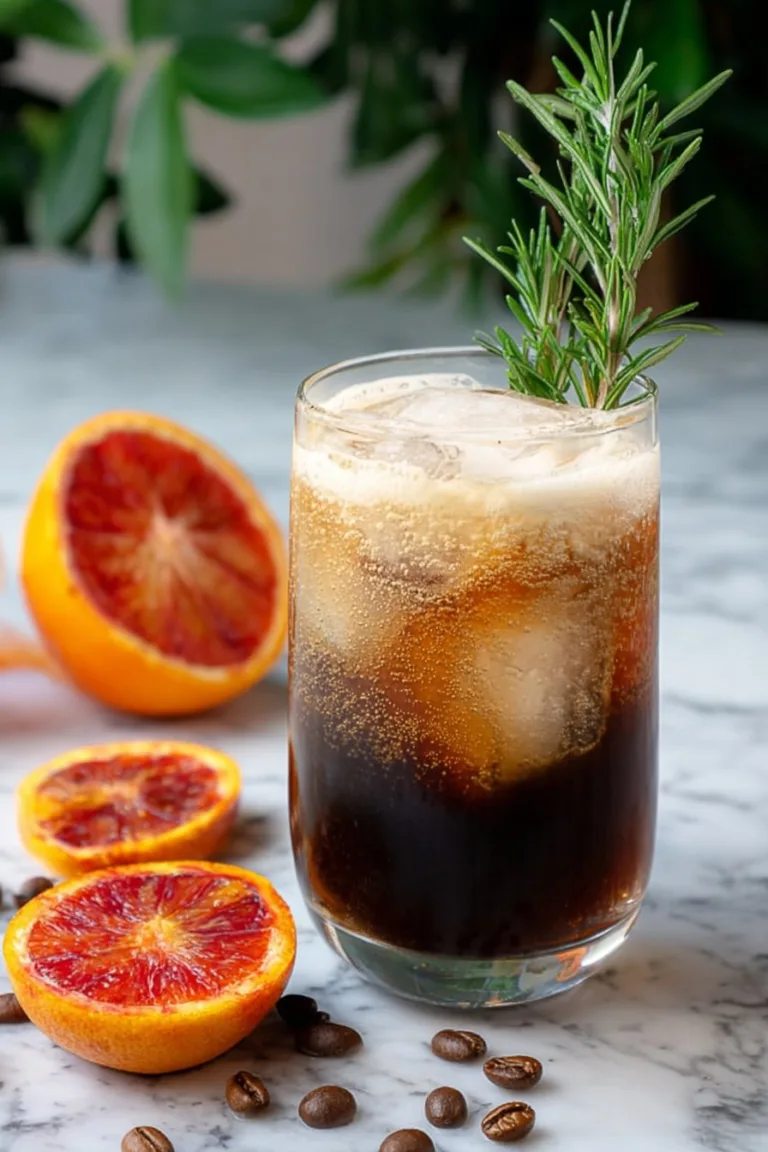 Blood Orange Espresso Tonic with Rosemary