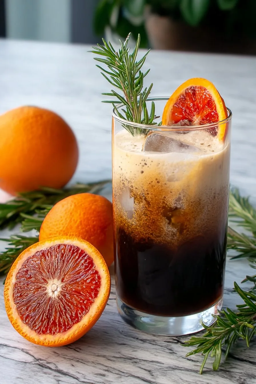 Blood Orange Espresso Tonic with Rosemary