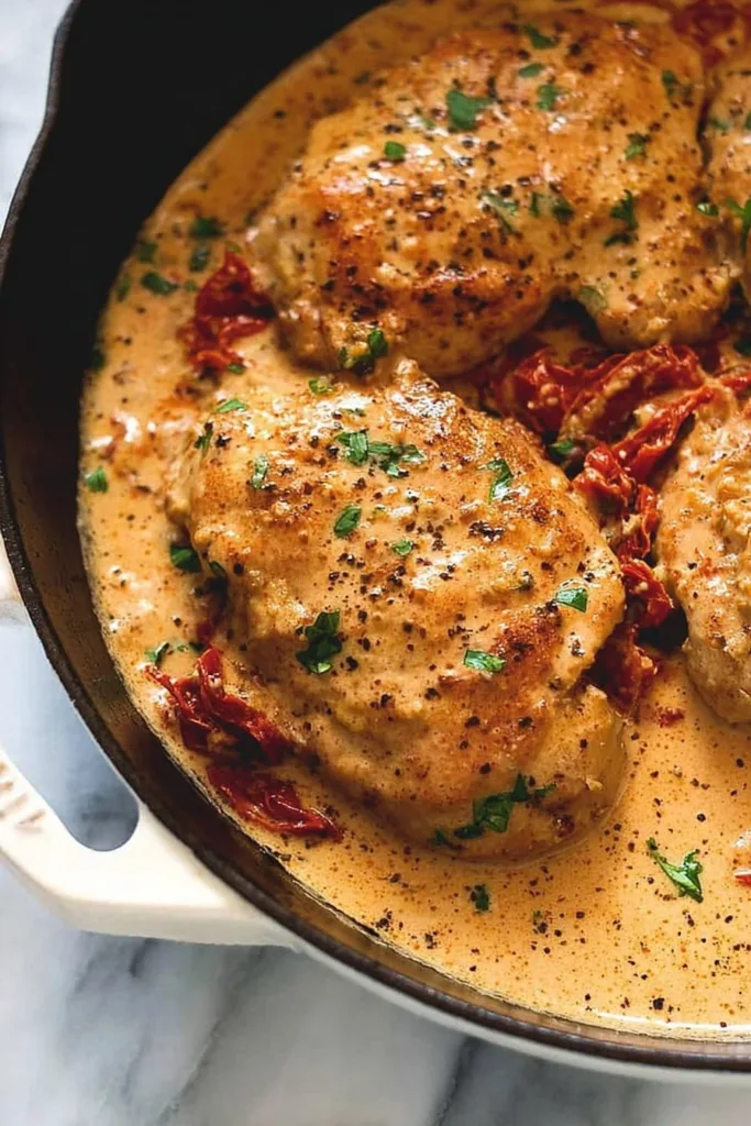 Chicken in Sun Dried Tomato Cream Sauce
