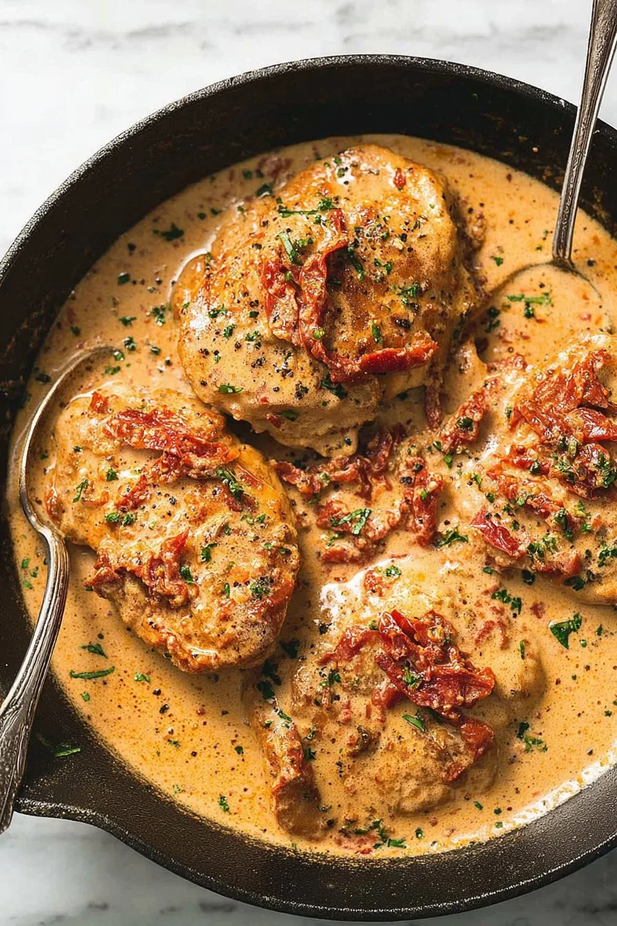 Chicken in Sun Dried Tomato Cream Sauce
