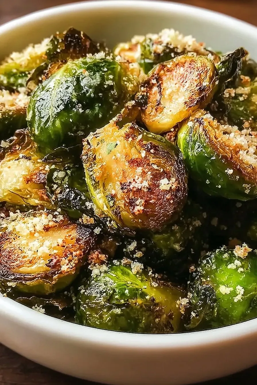 Crispy Parmesan Roasted Brussels Sprouts