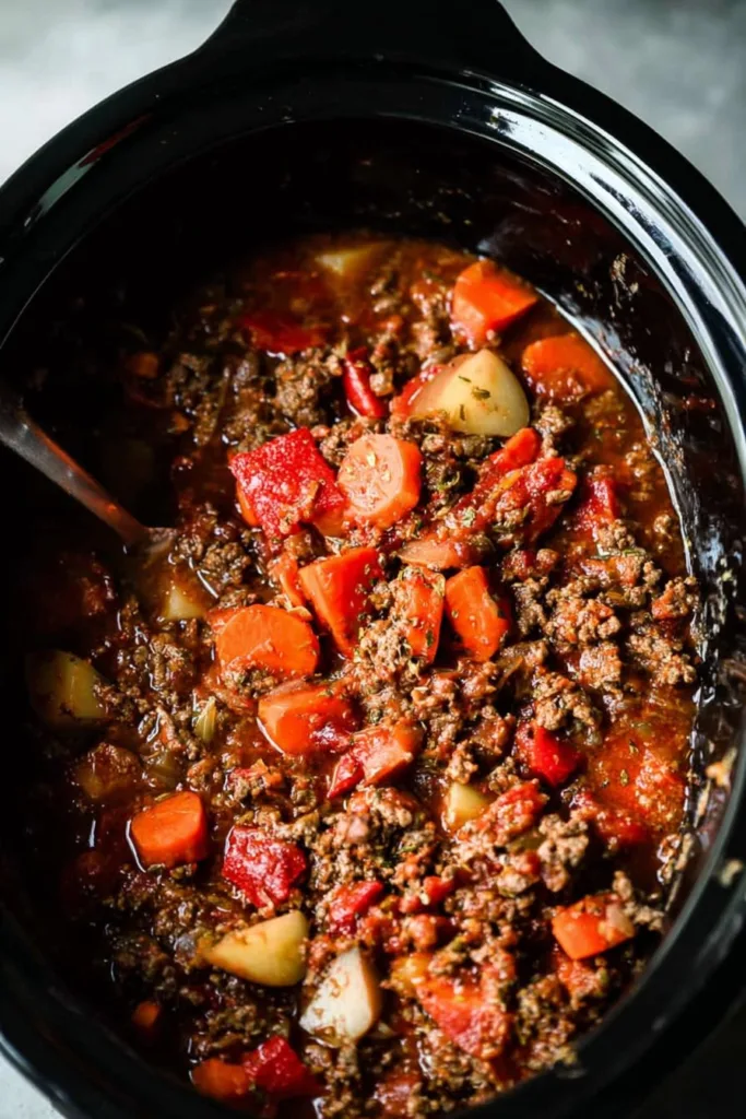Crockpot Ground Beef Stew