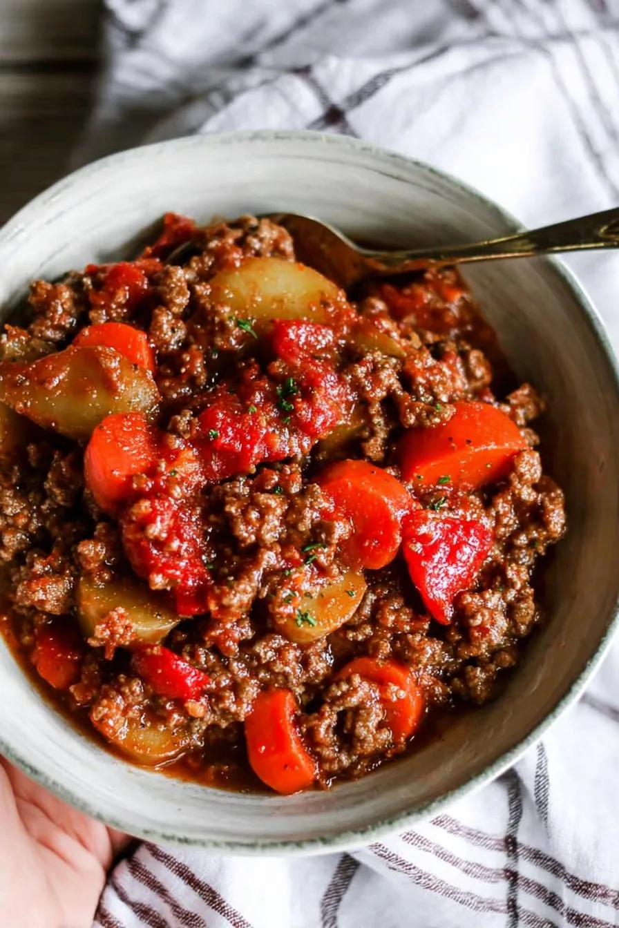 Crockpot Ground Beef Stew