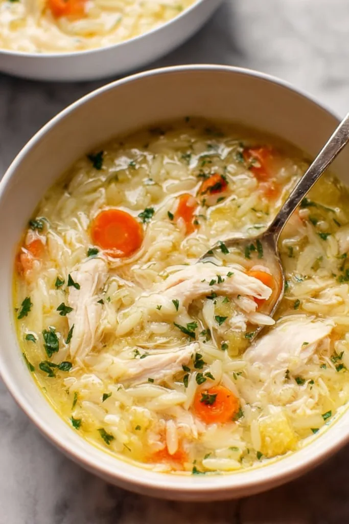Lemon Chicken Orzo Soup