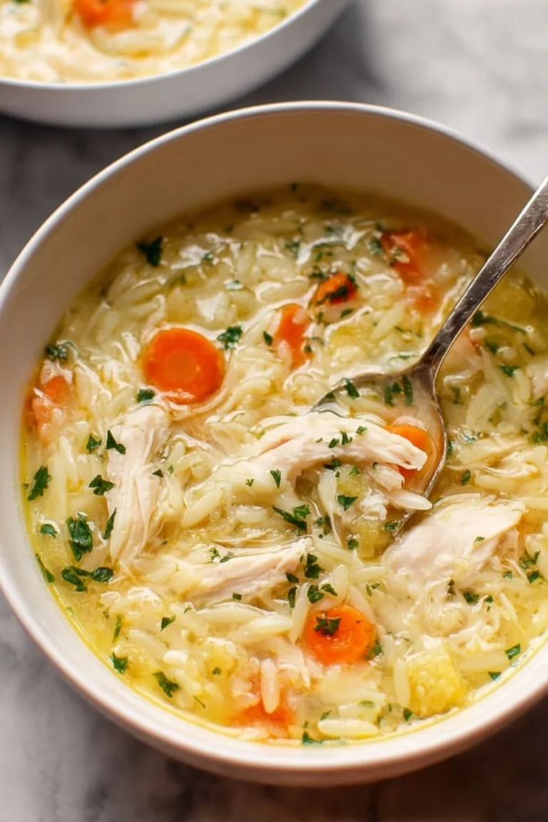 Lemon Chicken Orzo Soup