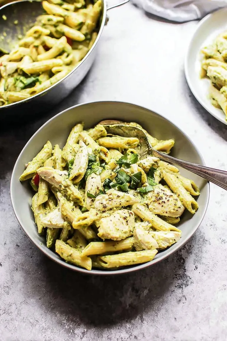 One Pot Creamy Pesto Chicken Pasta