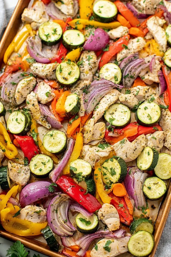 Sheet Pan Chicken and Rainbow Vegetables
