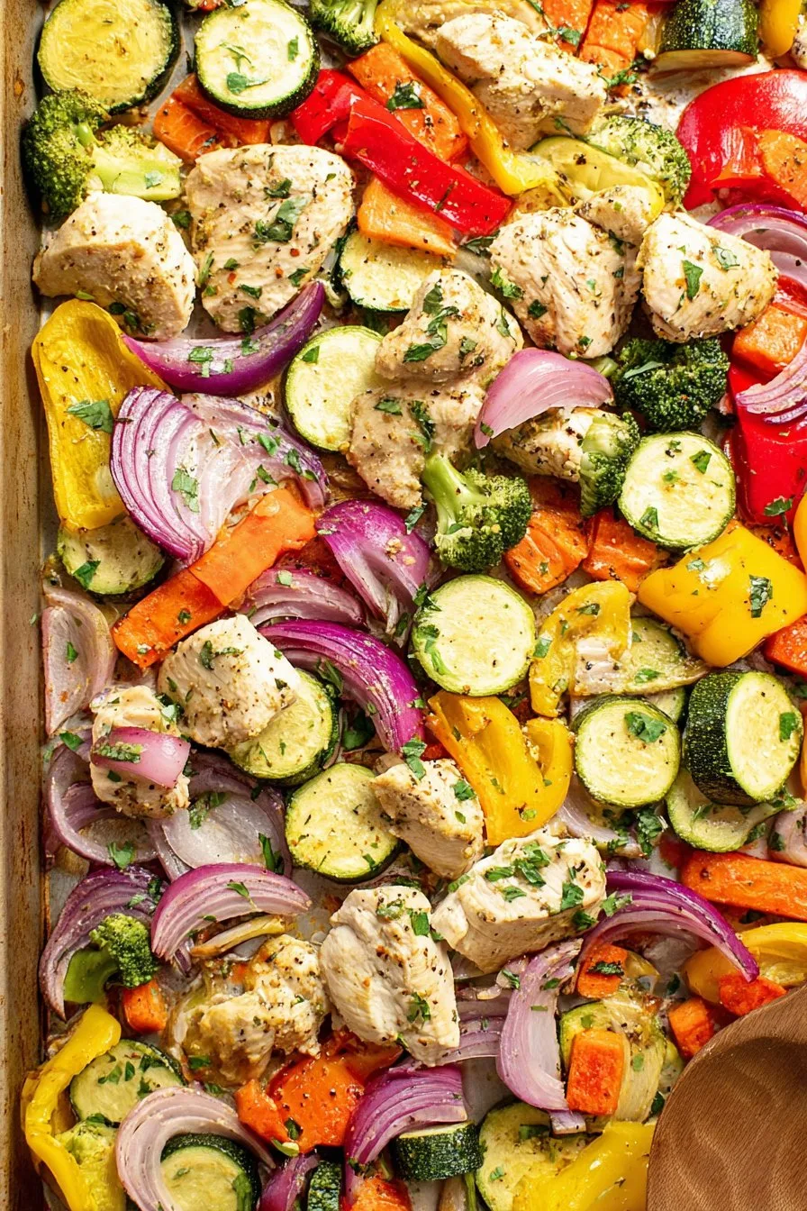 Sheet Pan Chicken and Rainbow Vegetables