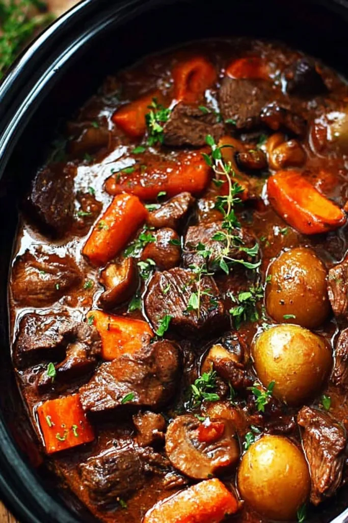 Slow Cooker Beef Bourguignon
