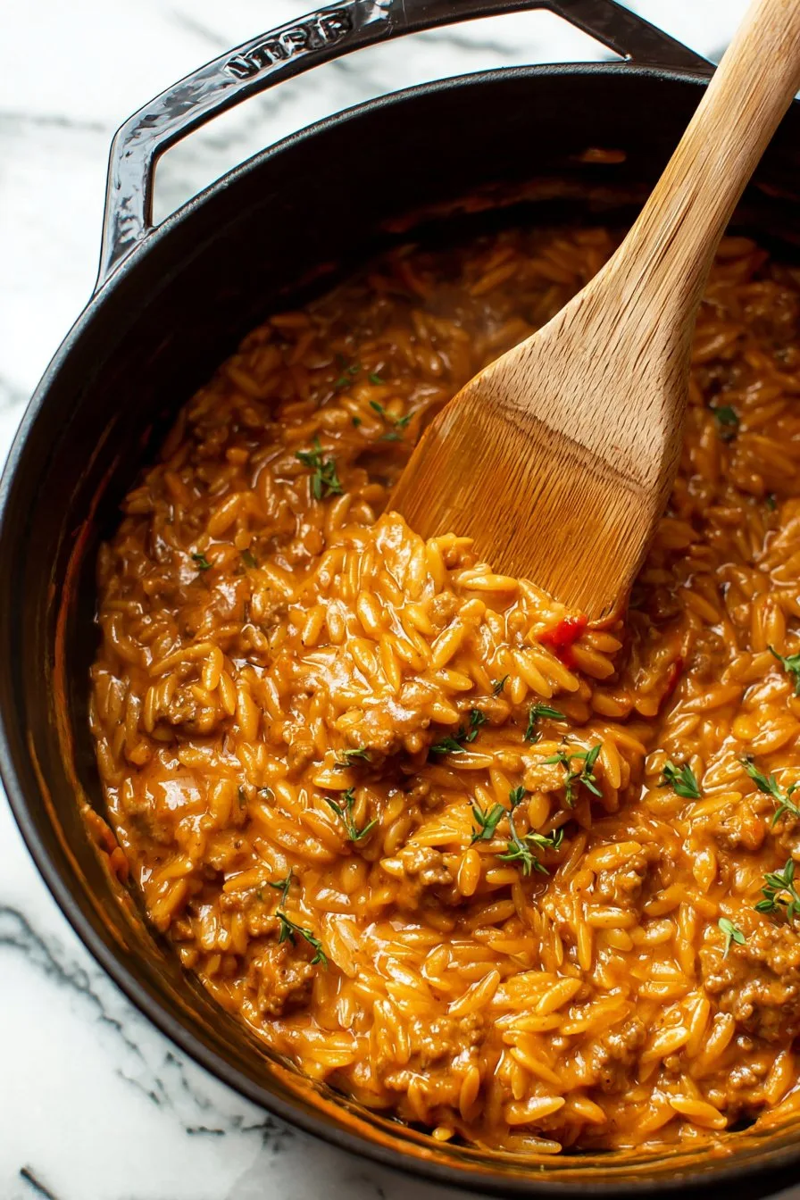 Spicy Italian Sausage Orzo