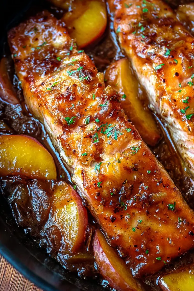 Bourbon Peach Roasted Salmon