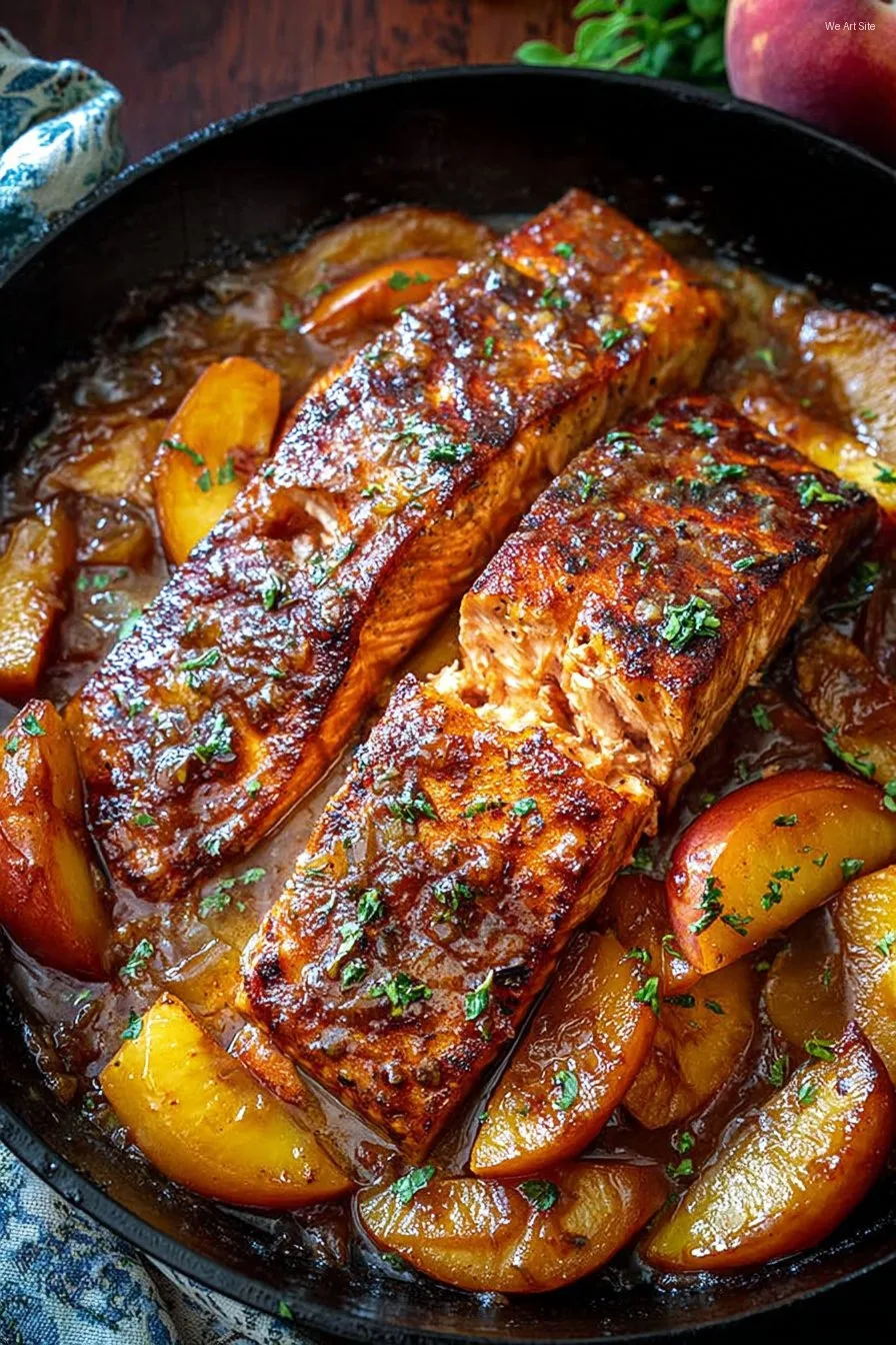 Bourbon Peach Roasted Salmon