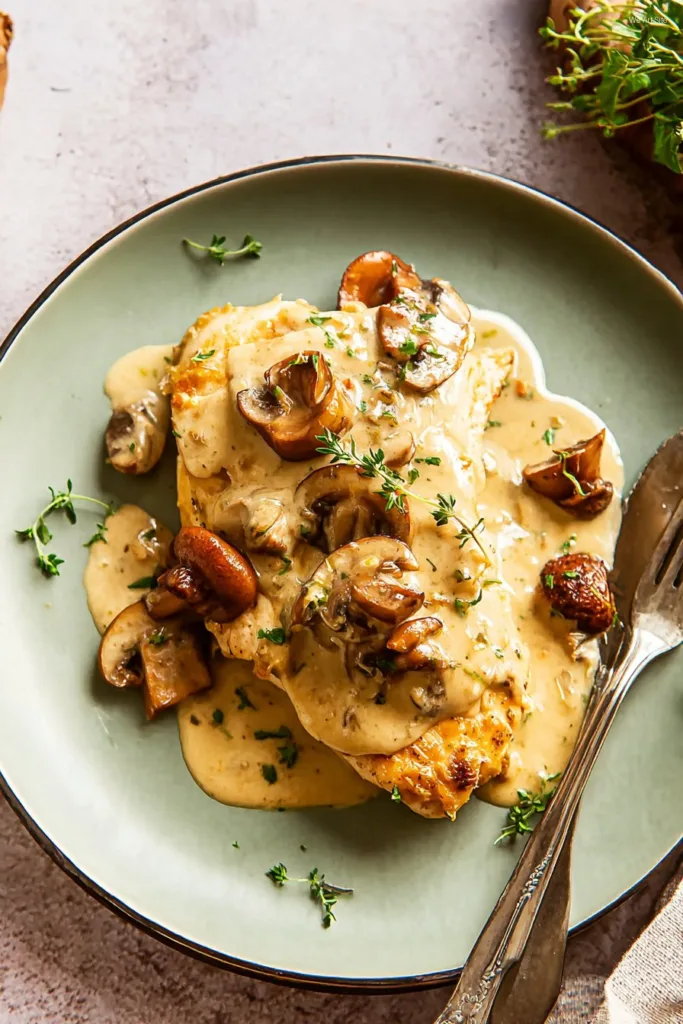 Chicken with Garlic Mushroom Sauce