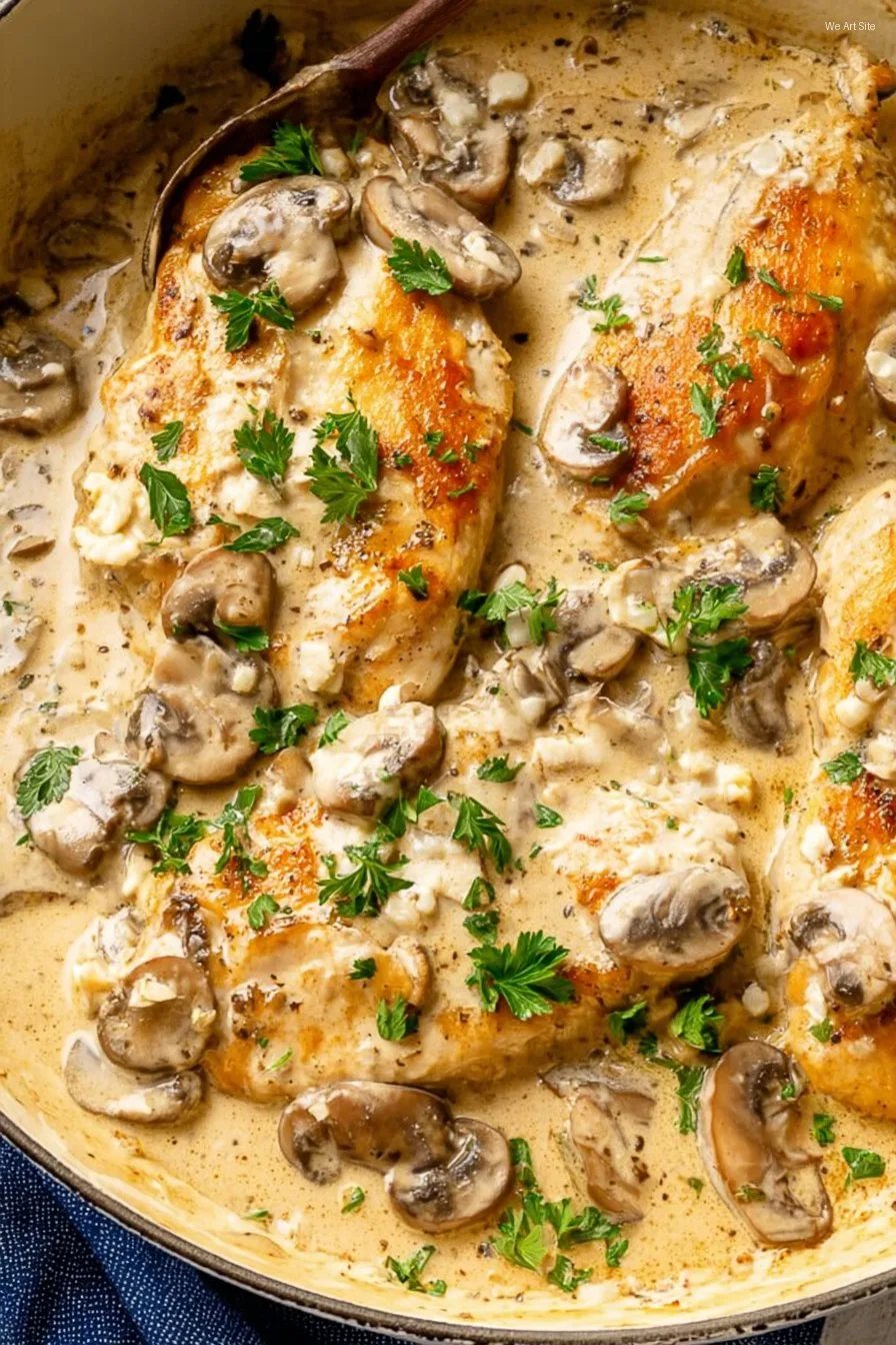 Chicken with Garlic Mushroom Sauce