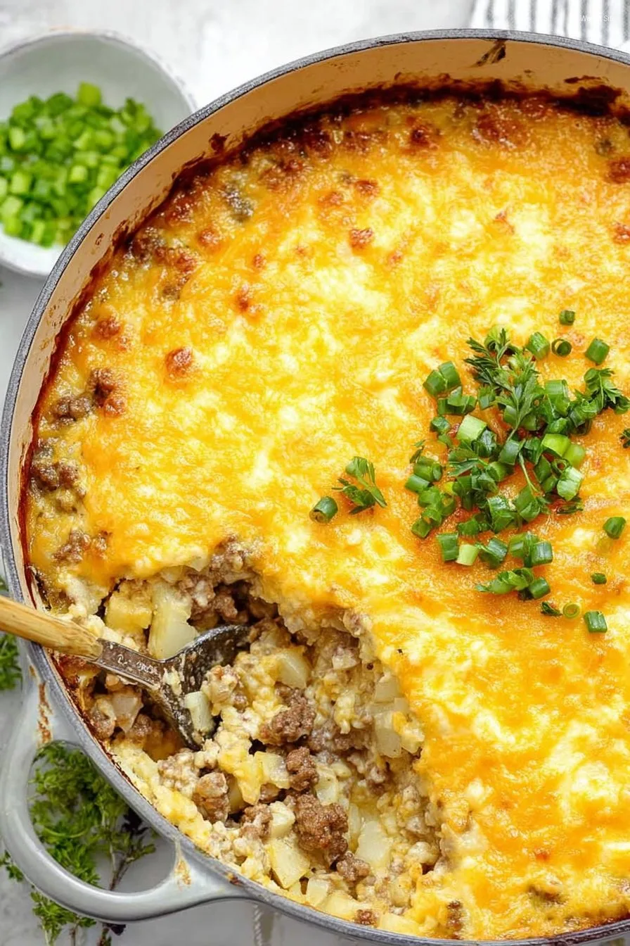 Easy Cheesy Hamburger and Potato Casserole