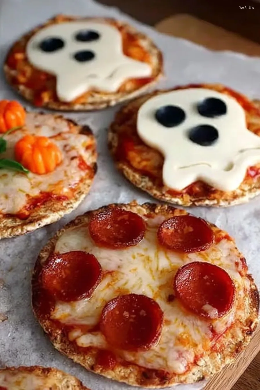 Easy Mini Halloween Pizzas