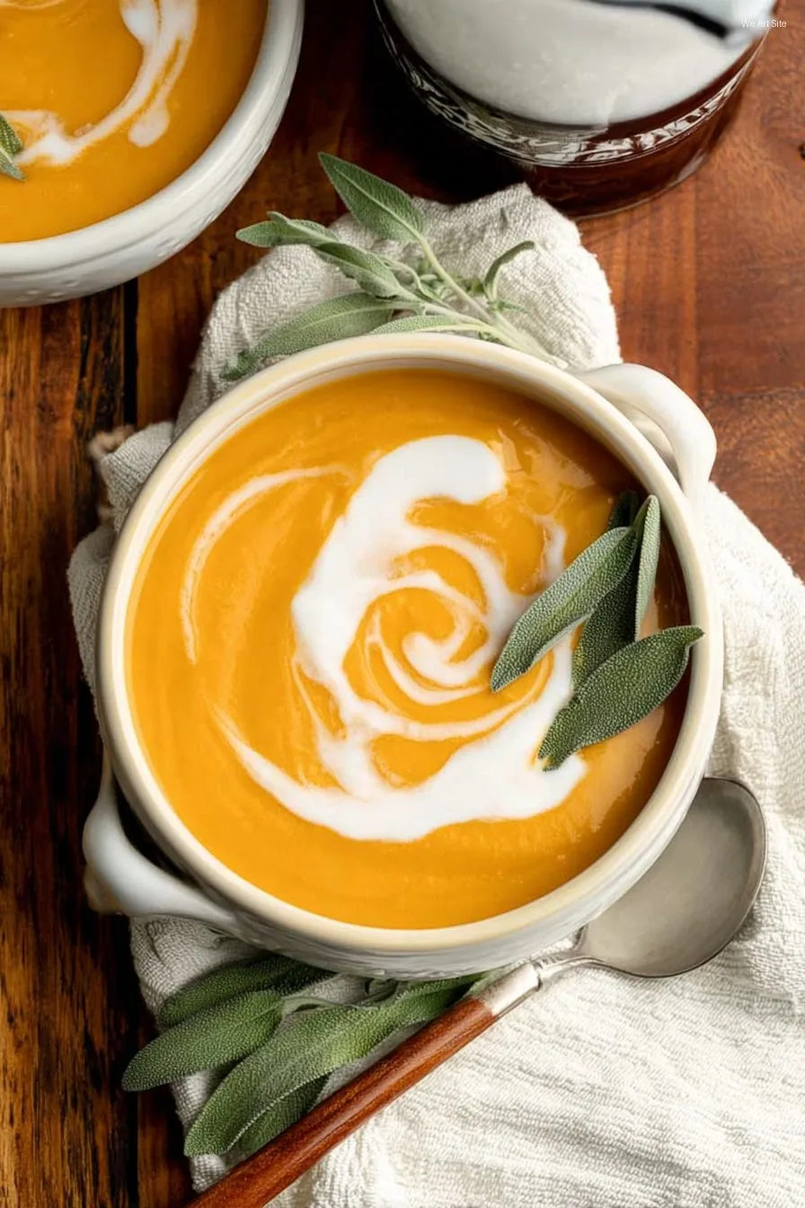 Simple Creamy Pumpkin Sage Soup