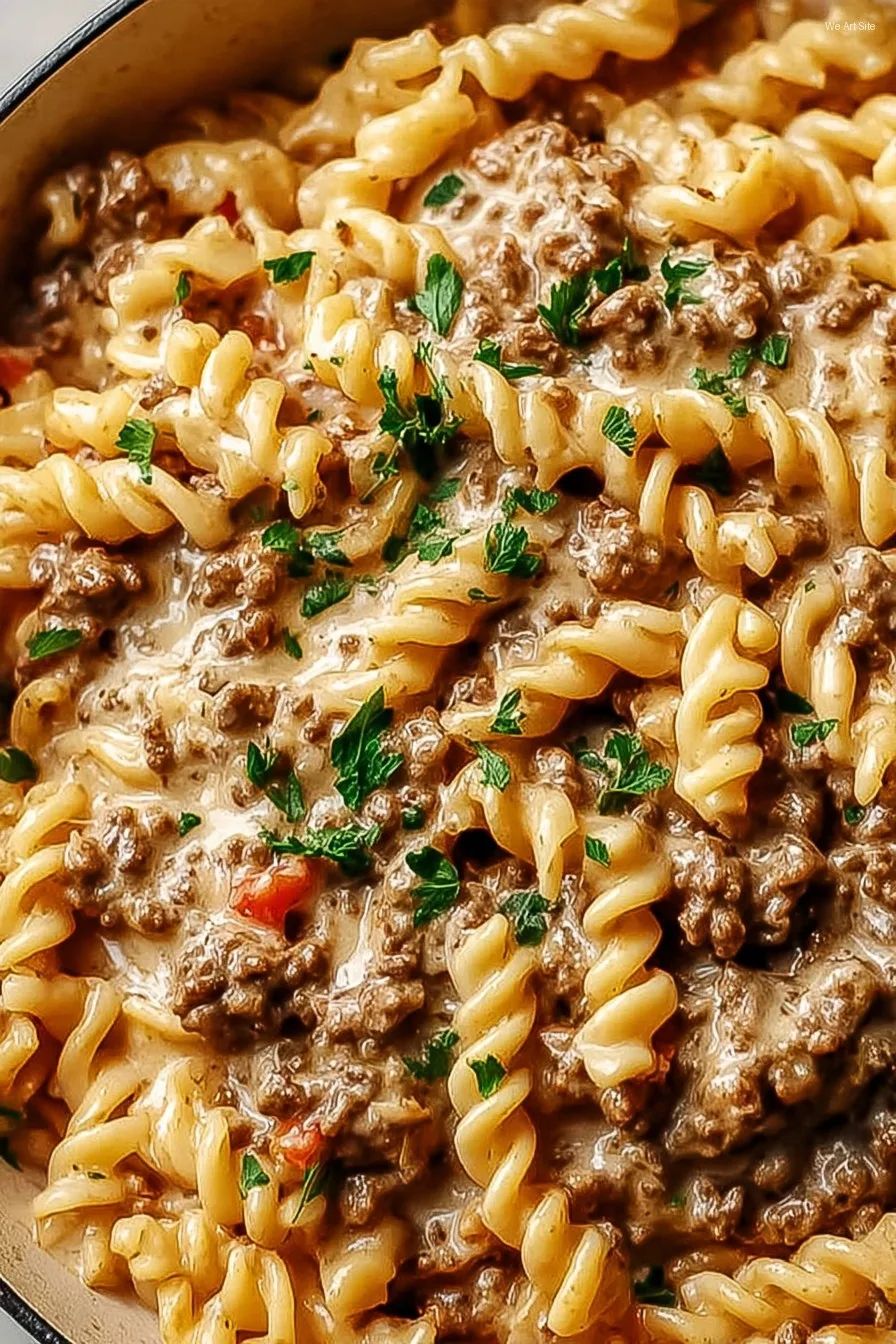 Stovetop Creamy Ground Beef Pasta Recipe