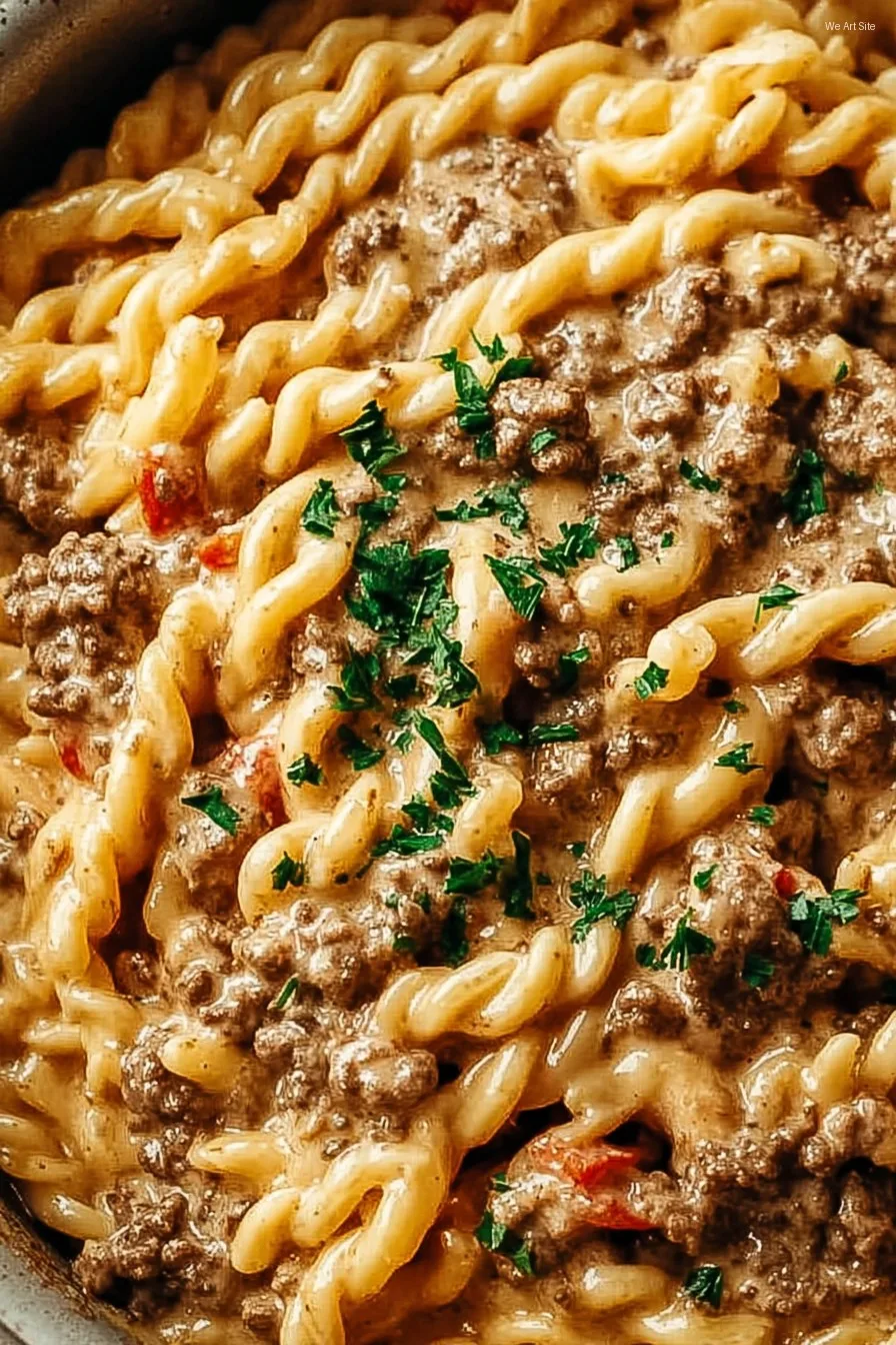 Stovetop Creamy Ground Beef Pasta Recipe