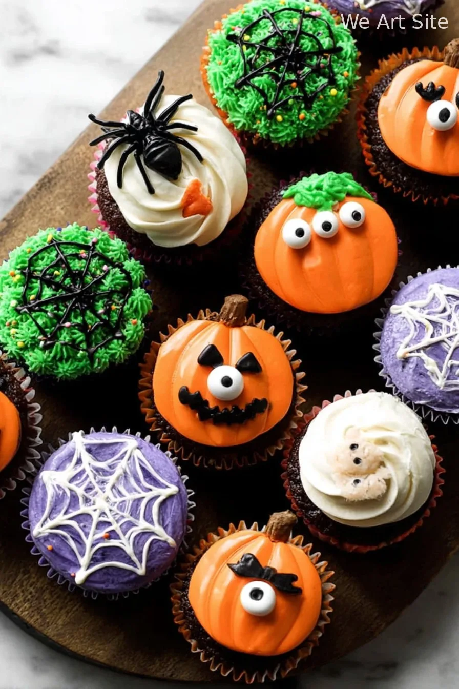 Decorated Halloween Cupcakes