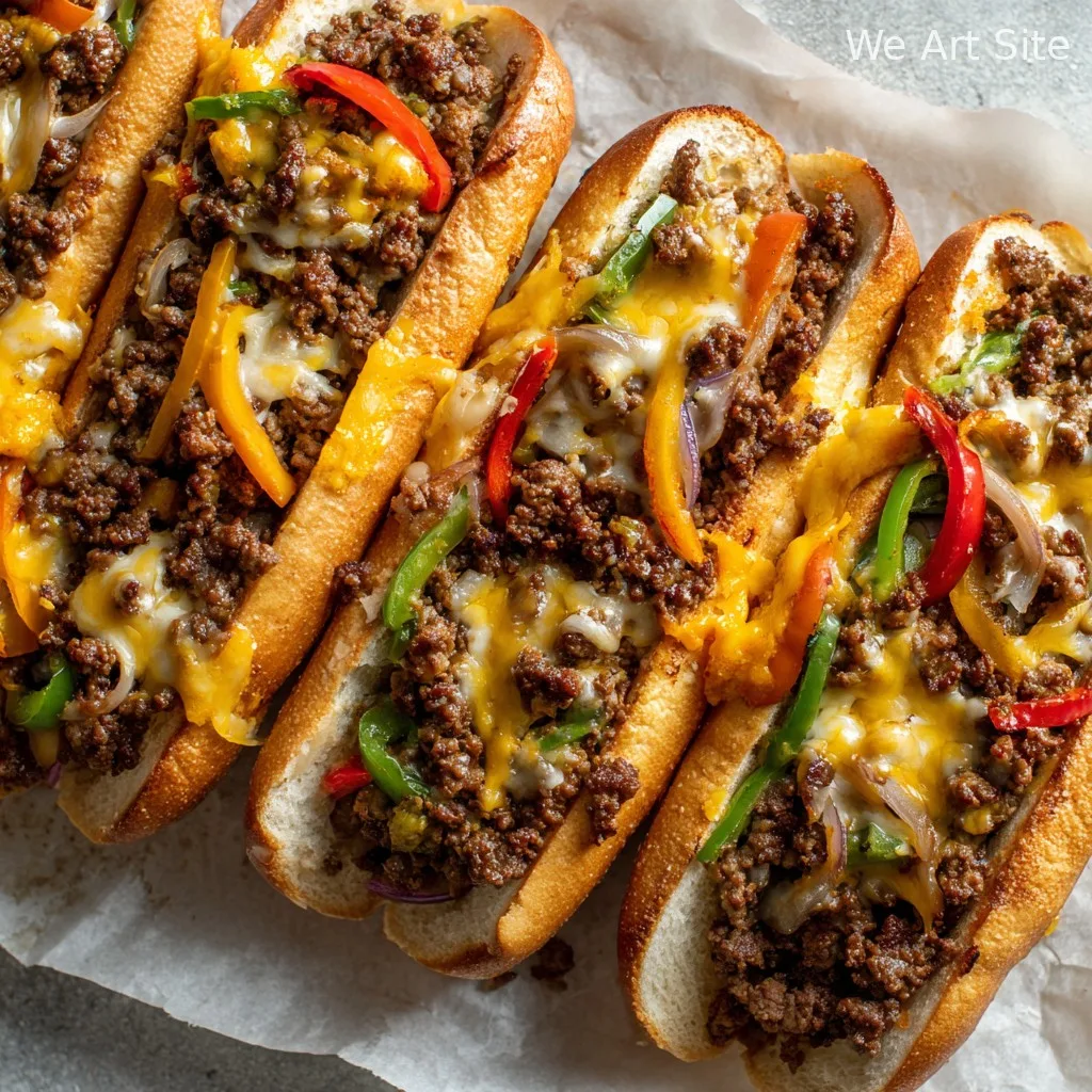 Ground Beef Philly Cheesesteaks