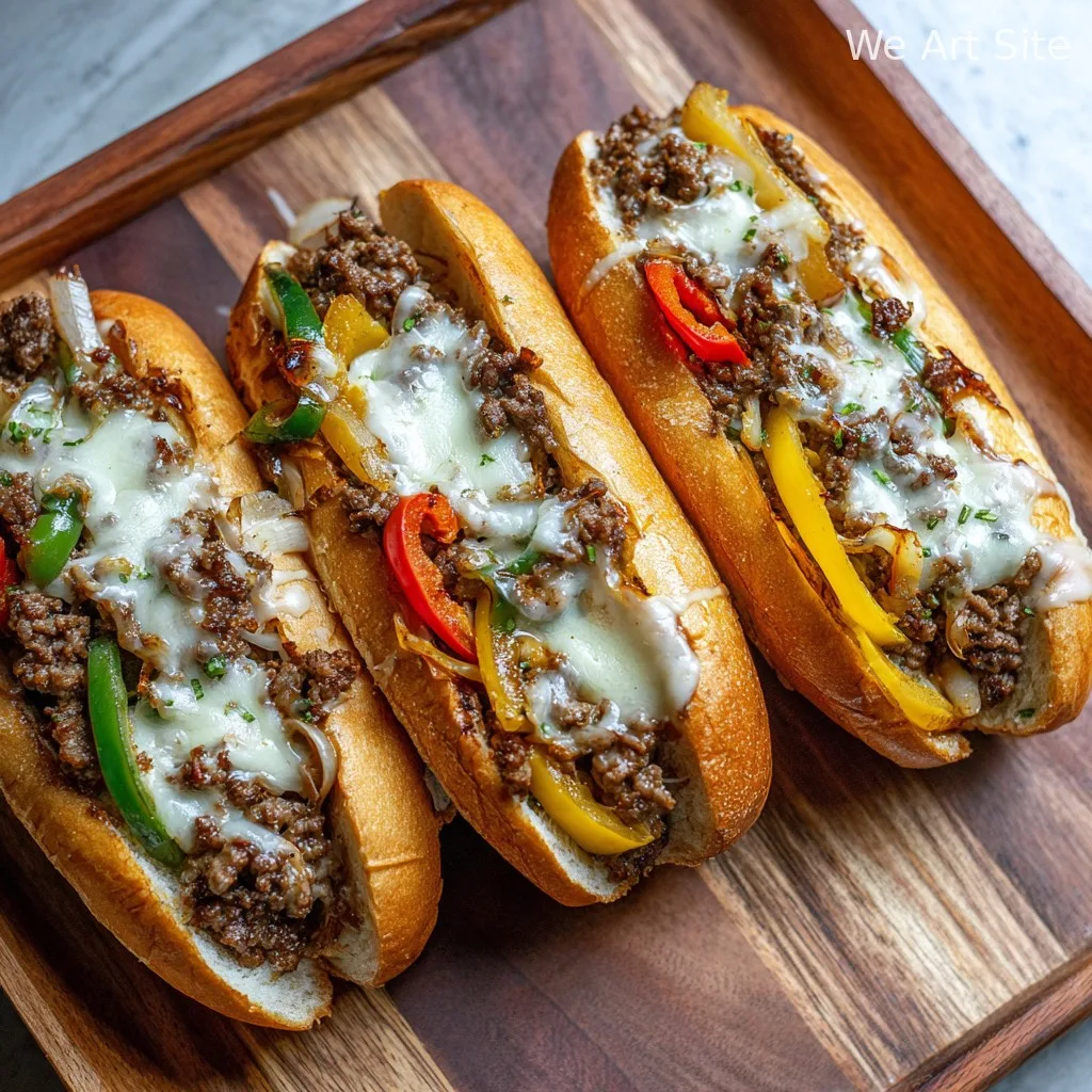 Ground Beef Philly Cheesesteaks