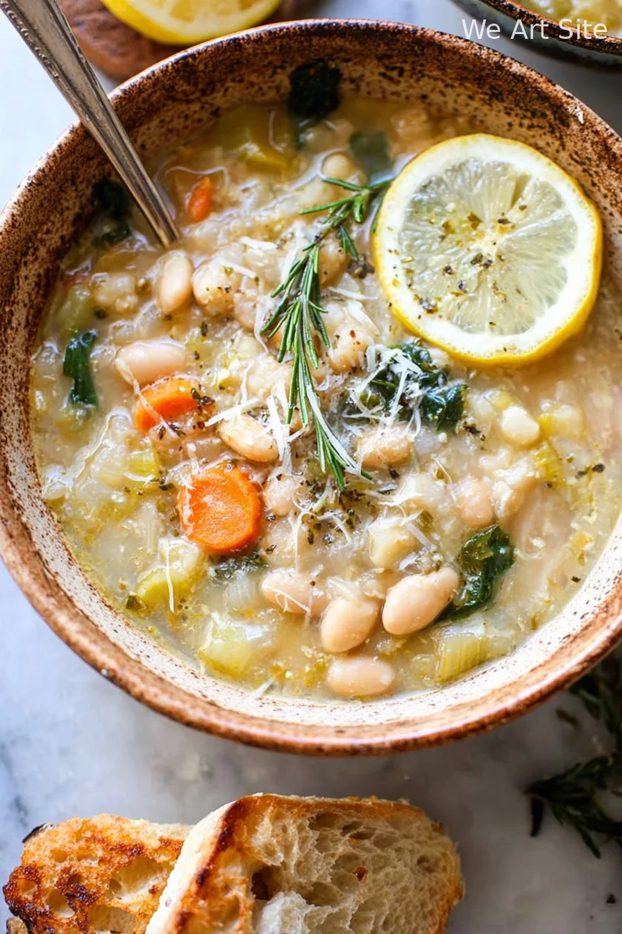 Nourishing White Bean and Lemon Soup
